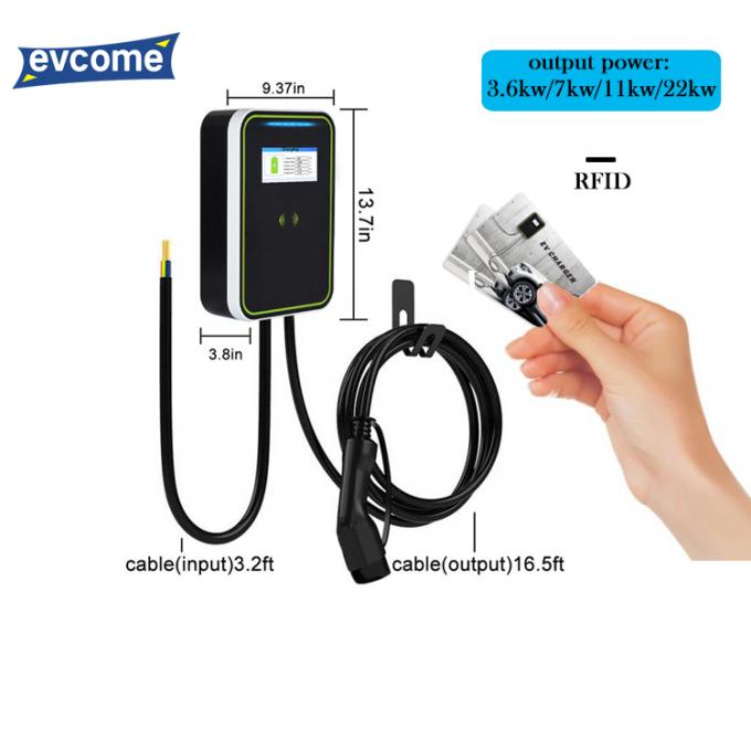 Ligne d'arme à feu de chargeur de Wallbox de voiture électrique d'EV-HW avec l'écran 7KW 0